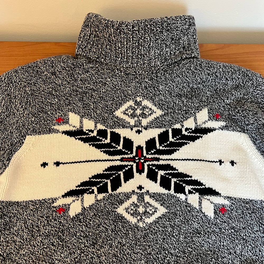 Polo Ralph Lauren Nordic Ski Sweater Ladies cotton wool cashmere XL funnel neck